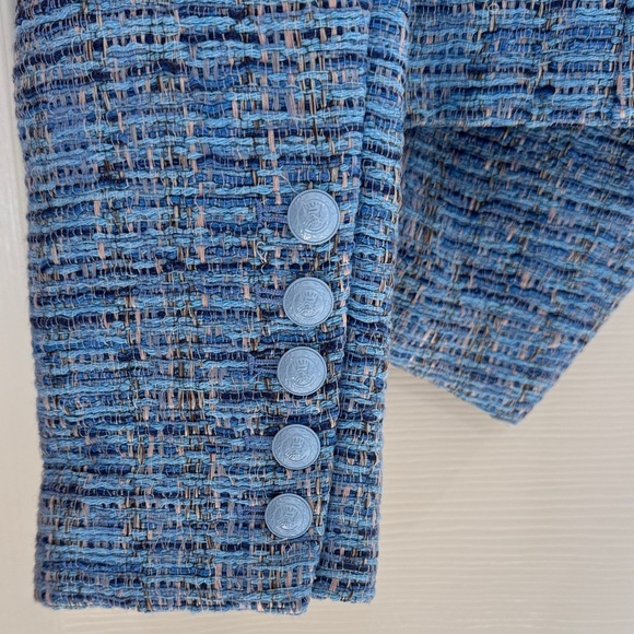 L'AGENCE Brooke Textured Blue Blazer - Picture 4 of 6